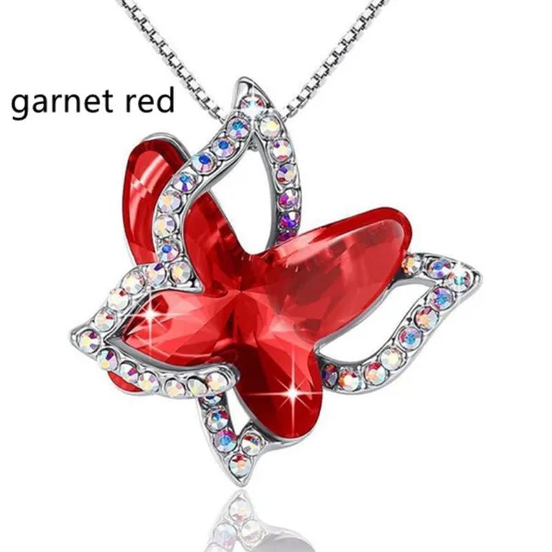 Fashion Crystal Butterfly Necklace Zircon Hollow Out Butterfly Pendant Engagement Necklaces for Women Insect Butterfly Jewelry Charm Accessories Birthday Party Anniversary Gift - WORLD TIME VISITS