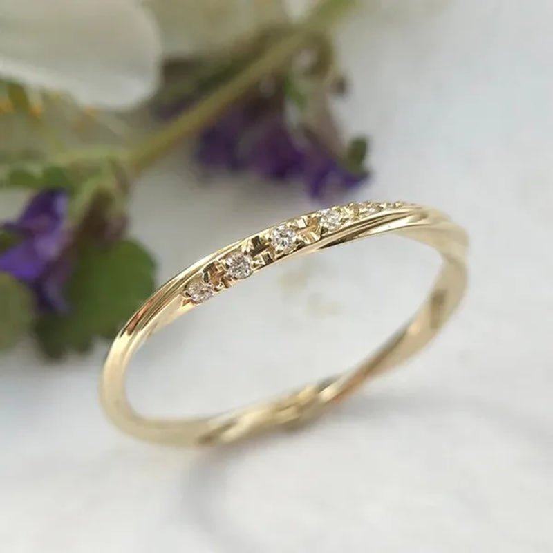 Fashion Jewelry for Women Gold Color Wedding Ring Female Engagement Party Gift Zircon Rings - WORLD TIME VISITS