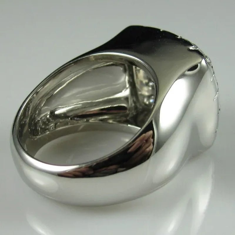 Fashion Man Jewelry White Sapphire Gemstones 925 Sterling Silver Wedding Engagement Ring Gifts - WORLD TIME VISITS