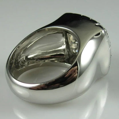 Fashion Man Jewelry White Sapphire Gemstones 925 Sterling Silver Wedding Engagement Ring Gifts - WORLD TIME VISITS