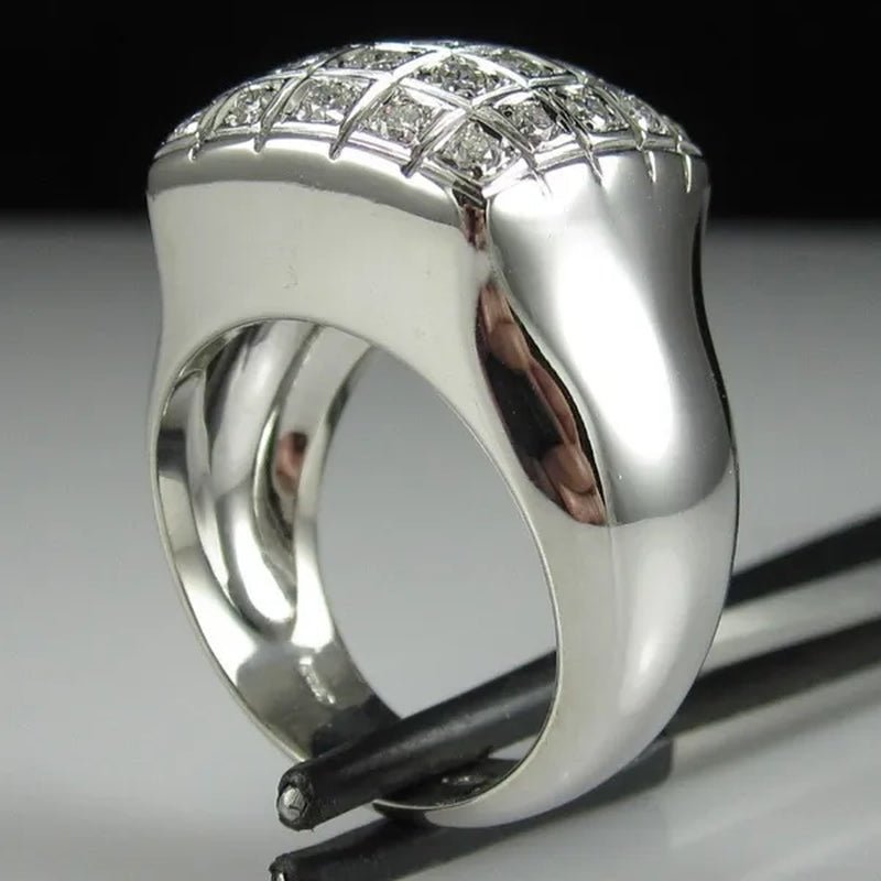 Fashion Man Jewelry White Sapphire Gemstones 925 Sterling Silver Wedding Engagement Ring Gifts - WORLD TIME VISITS