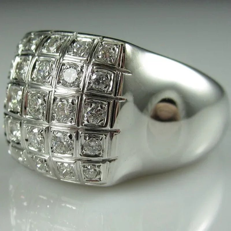Fashion Man Jewelry White Sapphire Gemstones 925 Sterling Silver Wedding Engagement Ring Gifts - WORLD TIME VISITS