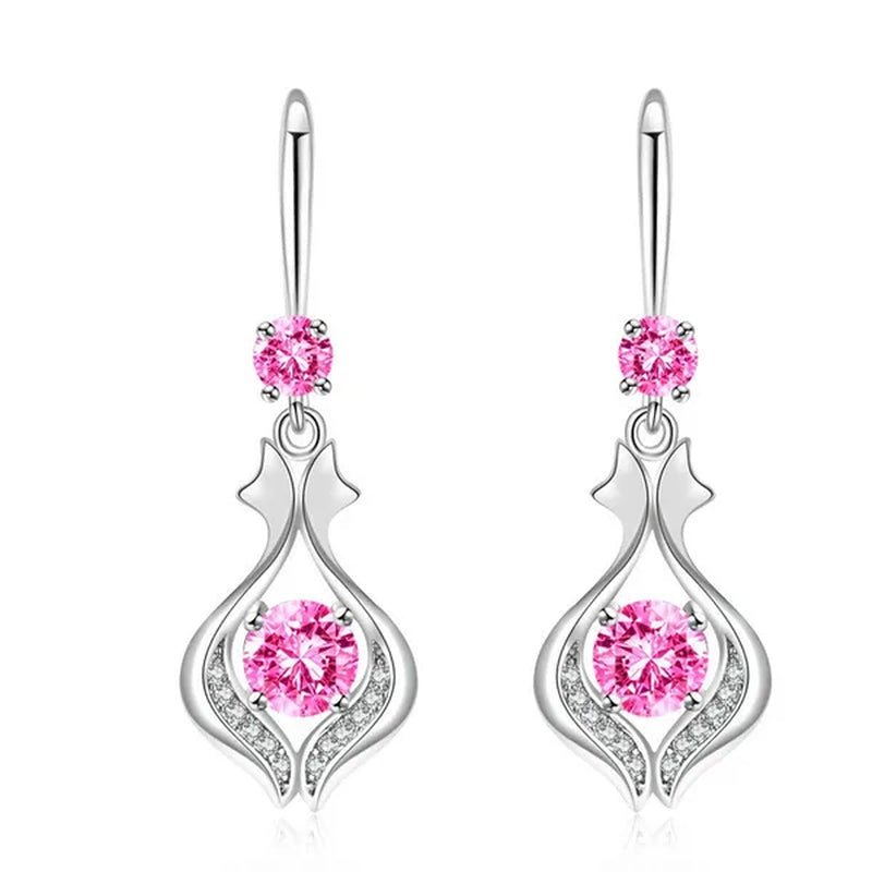 Fashion Silver Earrings Ladies Temperament Earrings Water Drop Long Earrings Engagement Earrings Diamond Earrings - WORLD TIME VISITS