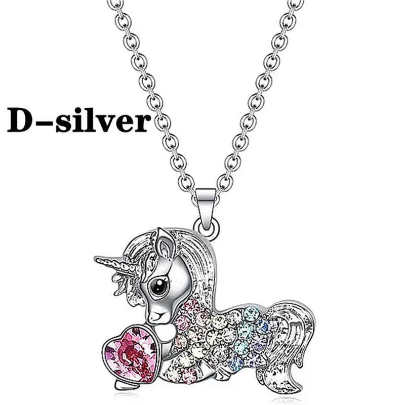 Fashion Unicorn Zircon Necklace Animal Horse Pendant Engagement Necklaces for Women Animal Jewelry Wedding Accessories Birthday Anniversary Gift - WORLD TIME VISITS