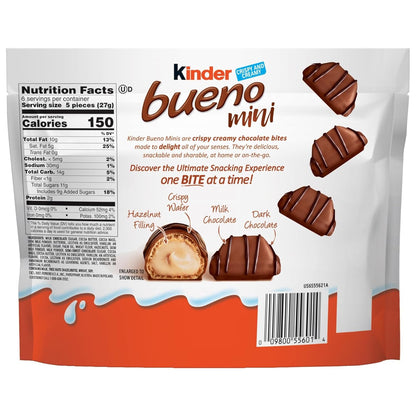 Mini, Milk Chocolate and Hazelnut Cream, Individually Wrapped Chocolate Bars, Share Size, 5.7 Oz