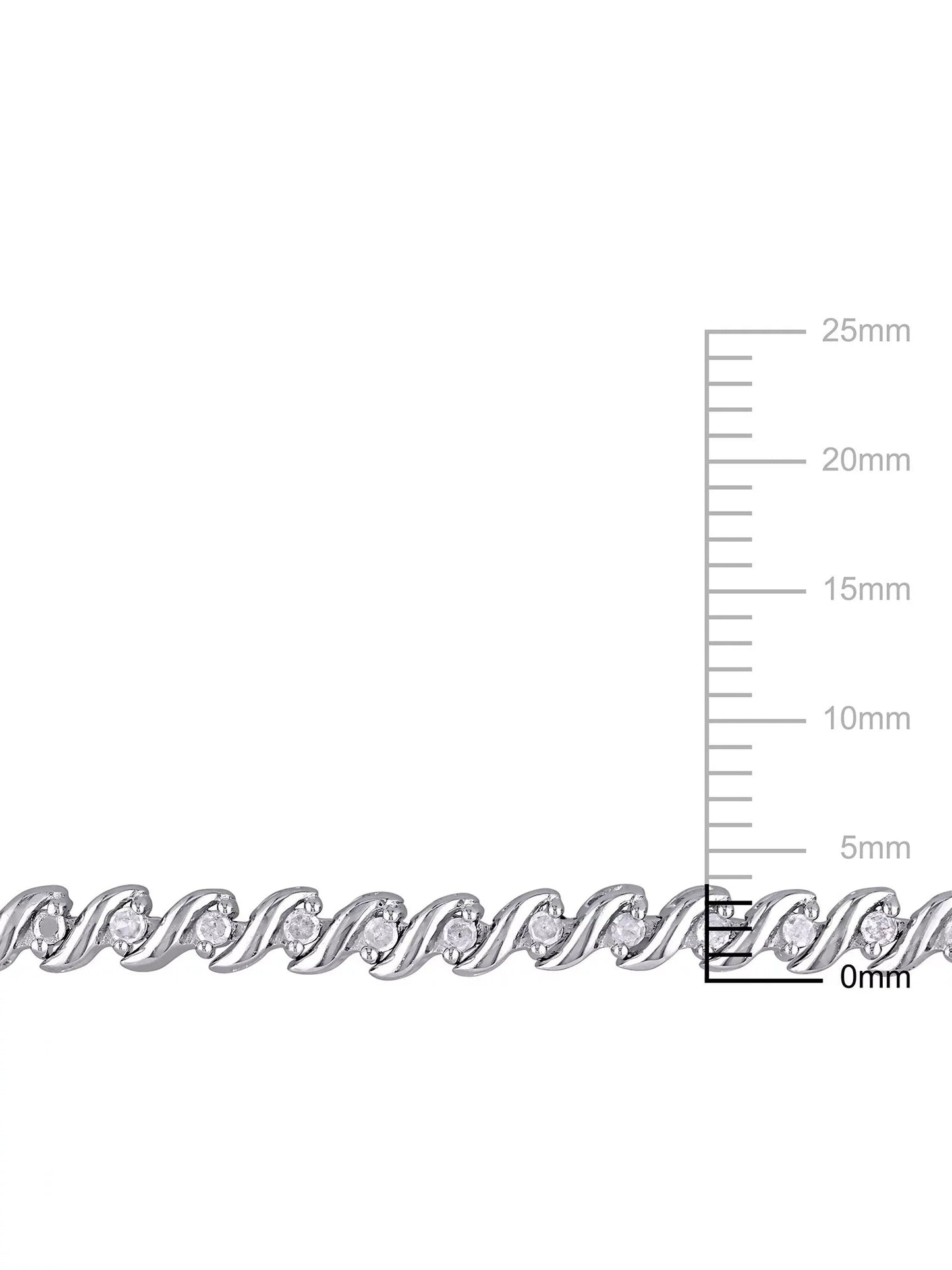 1/2 Carat T.W. Diamond Sterling Silver Tennis Bracelet, 7.5