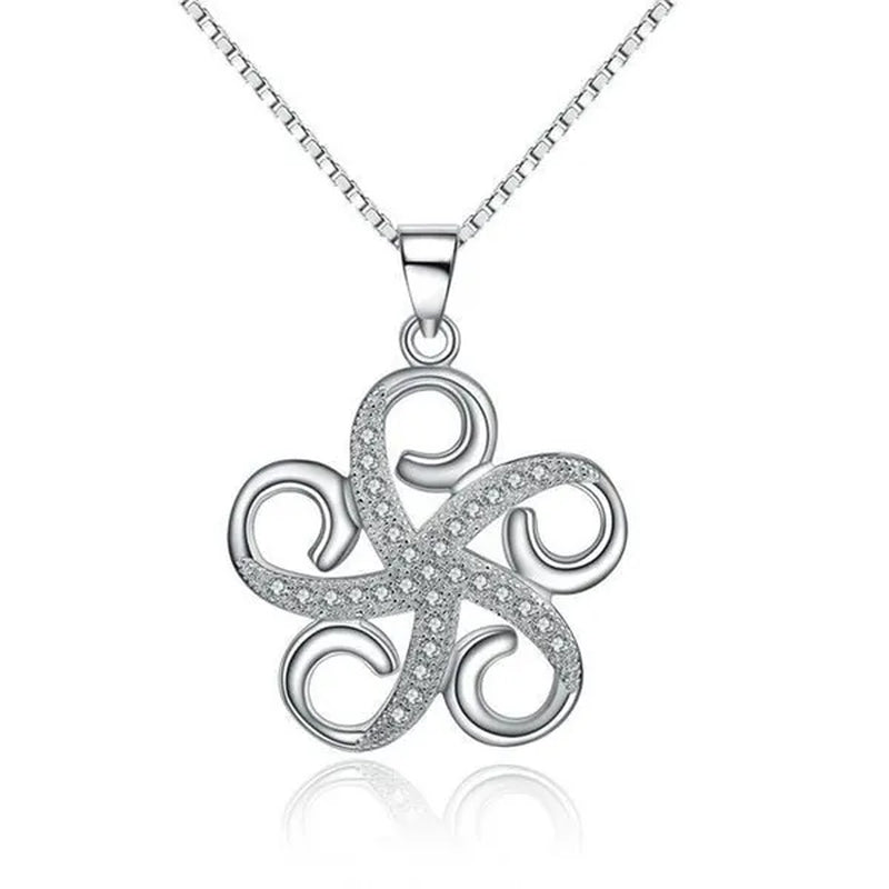 Majesty Diamonds MDS170397 White Zircon Swirl Fancy Pendant Necklace in .925 Sterling Silver