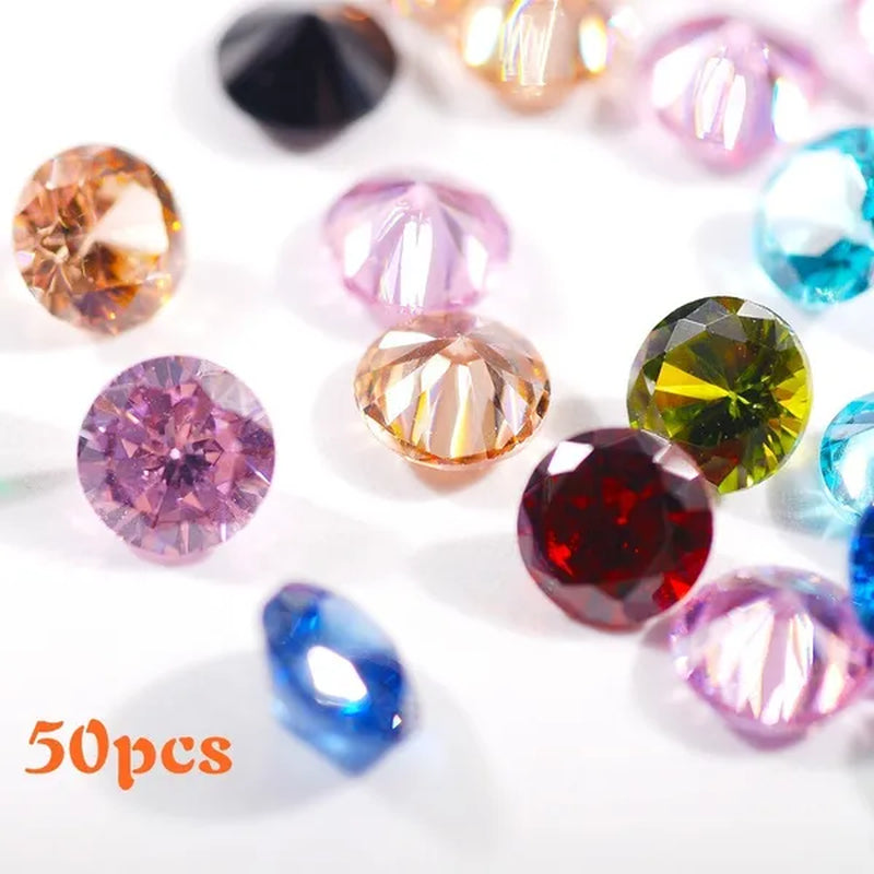 4Mm 50Pcs/Pack Cubic Zirconia Stone Loose Crystal Beads for Jewelry Making Findings