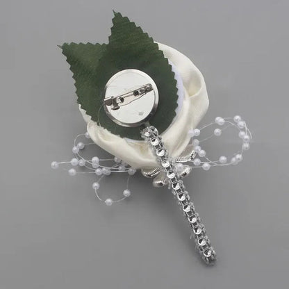 6Piece/Pack Custom Made Flower Lapel Pin Mens Wedding Boutonniere Handmade Wedding Brooch Buttonhole Grooms Boutonnieres XH0677Y