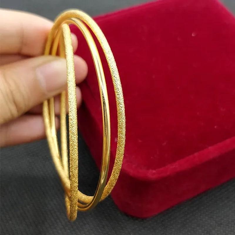 24K Pure Gold Multilayer Bracelet Set Women Bracelet Gold Jewelry