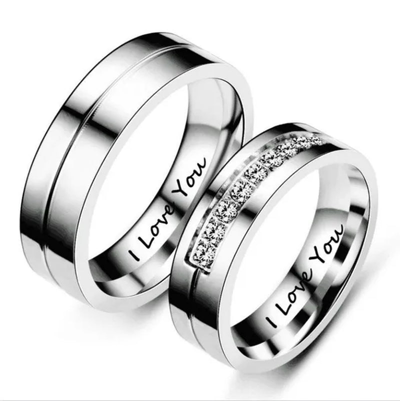 1PC Titanium Steel Love Rings Gold Plated Rings Charming Men Women Wedding Bands
