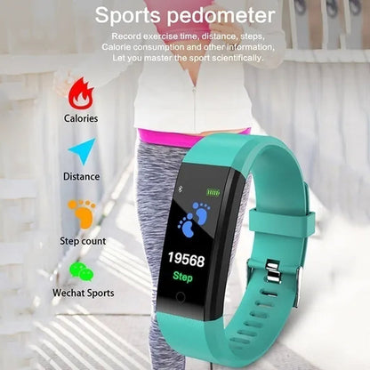Color Screen Smart Bracelet Watch 115 Plus Blood Pressure Monitoring Heart Rate Monitoring Smart Wristband