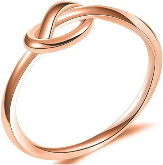 Size 3-13 Stainless Steel Simple Love Knot Celtic Promise Anniversary Statement Ring