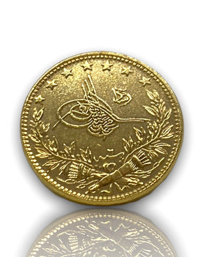 Ottoman Empire Gold Coin 1915 Mehmed V. Gold Plated 100 Kurush Coin (22Mm) REPLICA 1Pcs Masters Coins