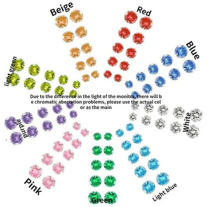 Ladies FashionSilver Stud Earrings, Ladies Earrings, Ladies Wedding Engagement Valentine's Day Jewelry Gifts (5 pairs/set) - WORLD TIME VISITS