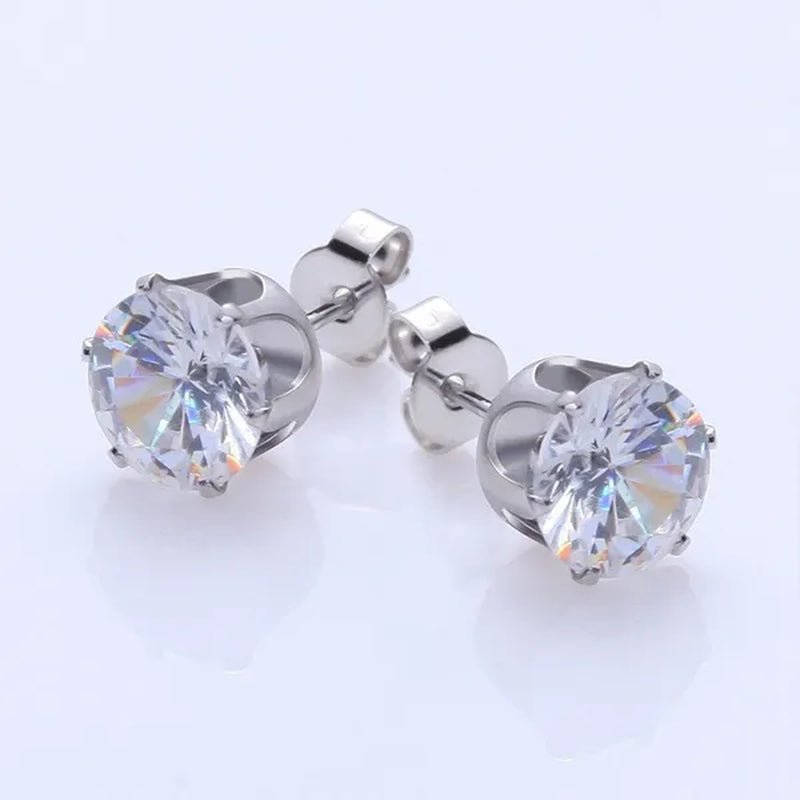 Ladies FashionSilver Stud Earrings, Ladies Earrings, Ladies Wedding Engagement Valentine's Day Jewelry Gifts (5 pairs/set) - WORLD TIME VISITS