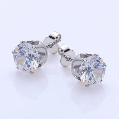 Ladies FashionSilver Stud Earrings, Ladies Earrings, Ladies Wedding Engagement Valentine's Day Jewelry Gifts (5 pairs/set) - WORLD TIME VISITS