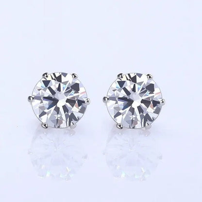 Ladies FashionSilver Stud Earrings, Ladies Earrings, Ladies Wedding Engagement Valentine's Day Jewelry Gifts (5 pairs/set) - WORLD TIME VISITS