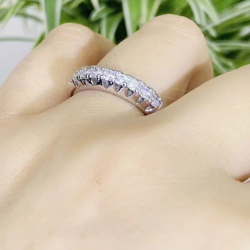 Luxury silver /18K Gold Ring 925 Sterling Silver Womens Ring White Sapphire Wedding Band Engagement Diamond Ring Fine Jewelry Christmas Gift Size:6 7 8 9 10 - WORLD TIME VISITS