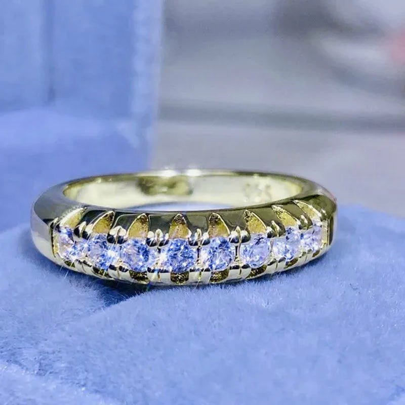 Luxury silver /18K Gold Ring 925 Sterling Silver Womens Ring White Sapphire Wedding Band Engagement Diamond Ring Fine Jewelry Christmas Gift Size:6 7 8 9 10 - WORLD TIME VISITS