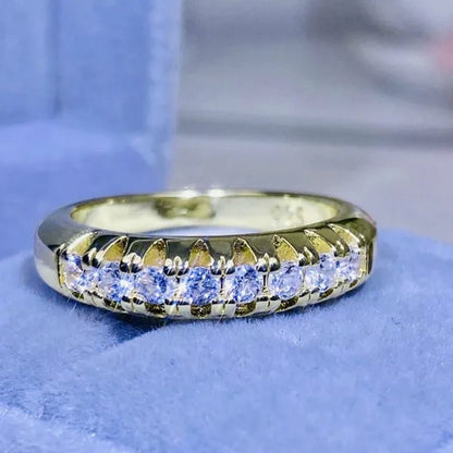 Luxury silver /18K Gold Ring 925 Sterling Silver Womens Ring White Sapphire Wedding Band Engagement Diamond Ring Fine Jewelry Christmas Gift Size:6 7 8 9 10 - WORLD TIME VISITS