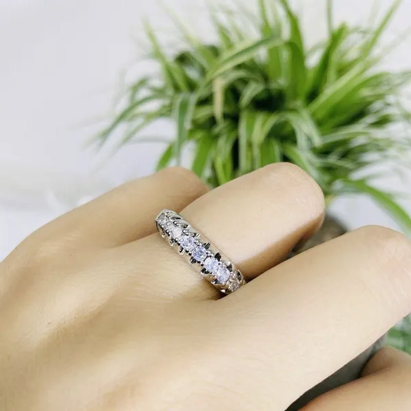 Luxury silver /18K Gold Ring 925 Sterling Silver Womens Ring White Sapphire Wedding Band Engagement Diamond Ring Fine Jewelry Christmas Gift Size:6 7 8 9 10 - WORLD TIME VISITS