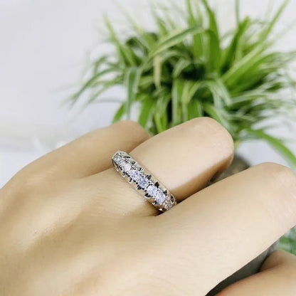 Luxury silver /18K Gold Ring 925 Sterling Silver Womens Ring White Sapphire Wedding Band Engagement Diamond Ring Fine Jewelry Christmas Gift Size:6 7 8 9 10 - WORLD TIME VISITS