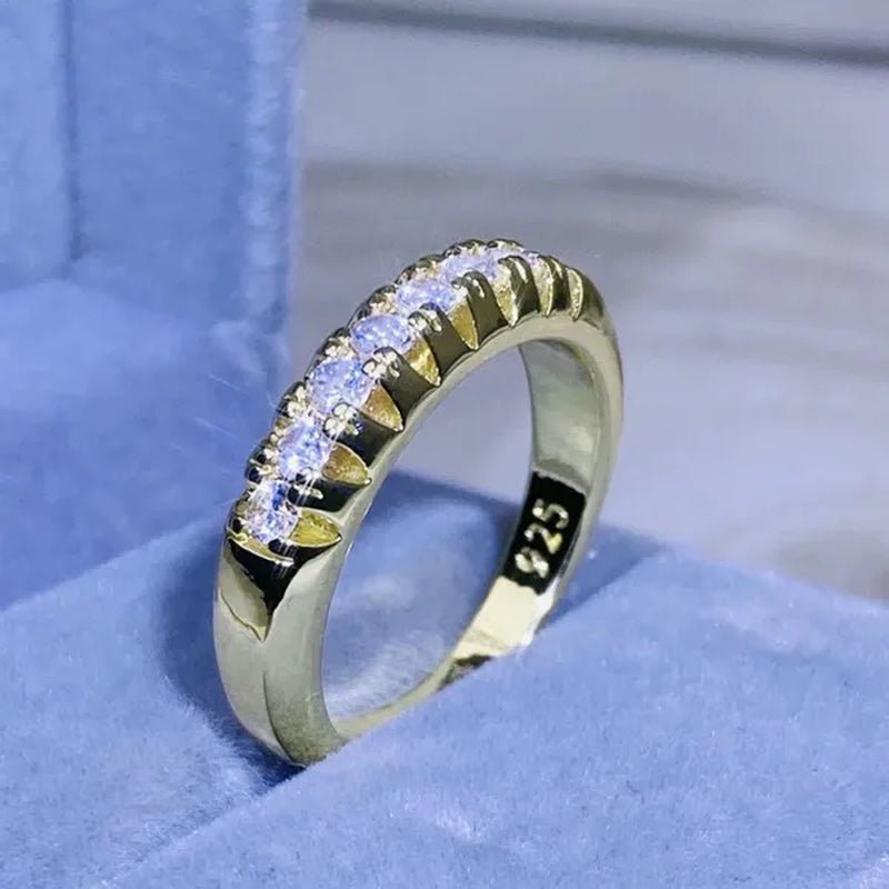 Luxury silver /18K Gold Ring 925 Sterling Silver Womens Ring White Sapphire Wedding Band Engagement Diamond Ring Fine Jewelry Christmas Gift Size:6 7 8 9 10 - WORLD TIME VISITS