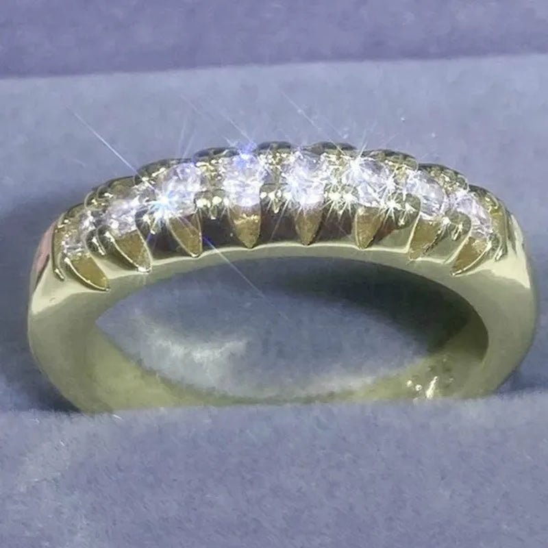 Luxury silver /18K Gold Ring 925 Sterling Silver Womens Ring White Sapphire Wedding Band Engagement Diamond Ring Fine Jewelry Christmas Gift Size:6 7 8 9 10 - WORLD TIME VISITS
