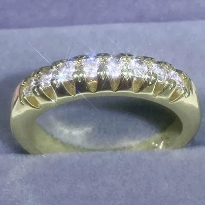 Luxury silver /18K Gold Ring 925 Sterling Silver Womens Ring White Sapphire Wedding Band Engagement Diamond Ring Fine Jewelry Christmas Gift Size:6 7 8 9 10 - WORLD TIME VISITS