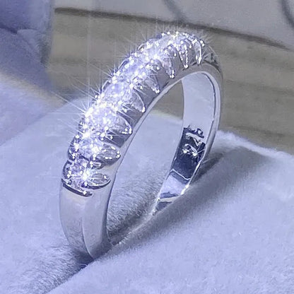 Luxury silver /18K Gold Ring 925 Sterling Silver Womens Ring White Sapphire Wedding Band Engagement Diamond Ring Fine Jewelry Christmas Gift Size:6 7 8 9 10 - WORLD TIME VISITS