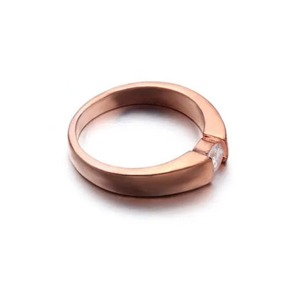 Mens Ring Classic Zircon Rings Bride Wedding Rings Rose Gold Colour Rings Silver Plated Rings Party Gift Rings for Men Finger Jewelry - WORLD TIME VISITS