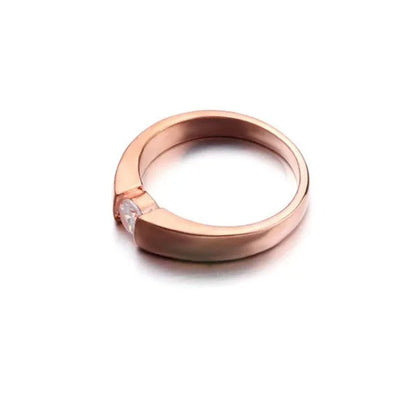 Mens Ring Classic Zircon Rings Bride Wedding Rings Rose Gold Colour Rings Silver Plated Rings Party Gift Rings for Men Finger Jewelry - WORLD TIME VISITS