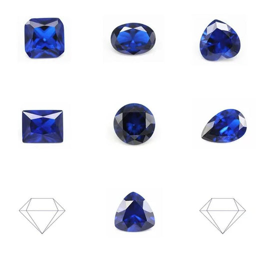 Natural Cutting 3A Blue Tanzania Sapphire Unheated 6x8mm 7x7mm Corundum Spinel Various Shapes Mosaic Jewelry Diy Blue Gem AAA - WORLD TIME VISITS