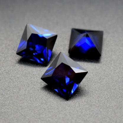 Natural Cutting 3A Blue Tanzania Sapphire Unheated 6x8mm 7x7mm Corundum Spinel Various Shapes Mosaic Jewelry Diy Blue Gem AAA - WORLD TIME VISITS