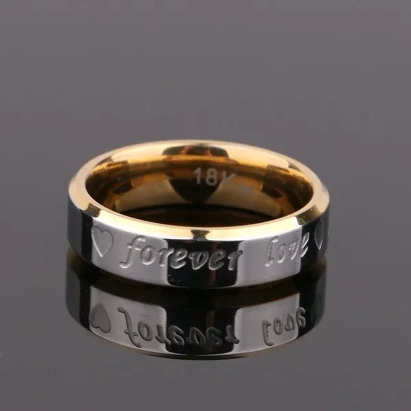New Eternal love gold and silver rings Couple Gold Ring - WORLD TIME VISITS
