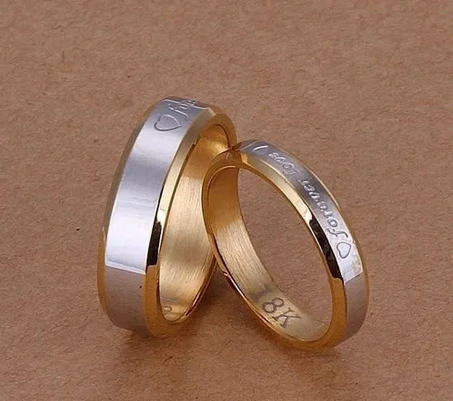 New Eternal love gold and silver rings Couple Gold Ring - WORLD TIME VISITS