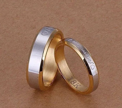 New Eternal love gold and silver rings Couple Gold Ring - WORLD TIME VISITS