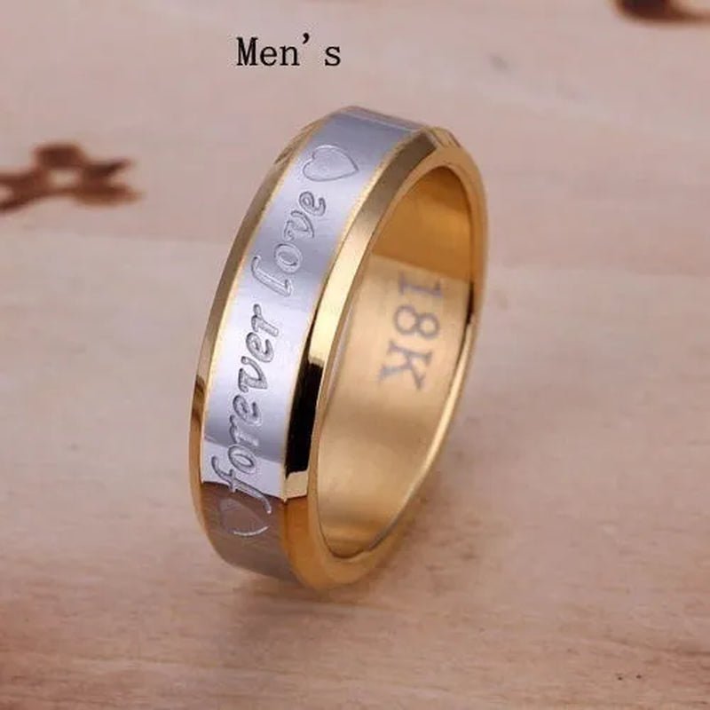 New Eternal love gold and silver rings Couple Gold Ring - WORLD TIME VISITS