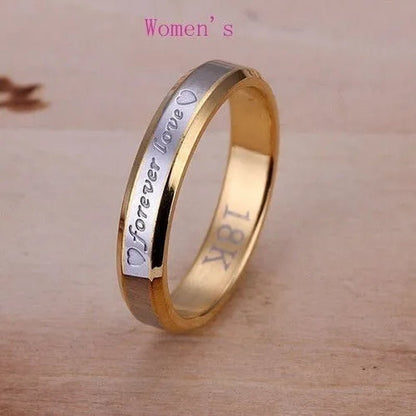New Eternal love gold and silver rings Couple Gold Ring - WORLD TIME VISITS