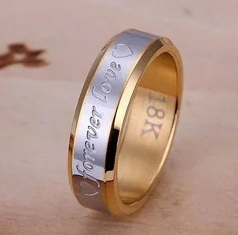 New Eternal love gold and silver rings Couple Gold Ring - WORLD TIME VISITS