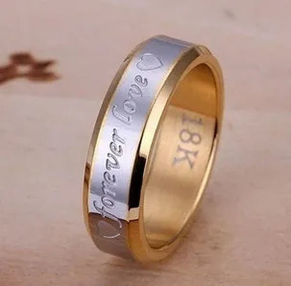 New Eternal love gold and silver rings Couple Gold Ring - WORLD TIME VISITS