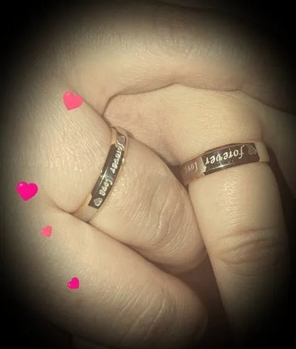 New Eternal love gold and silver rings Couple Gold Ring - WORLD TIME VISITS