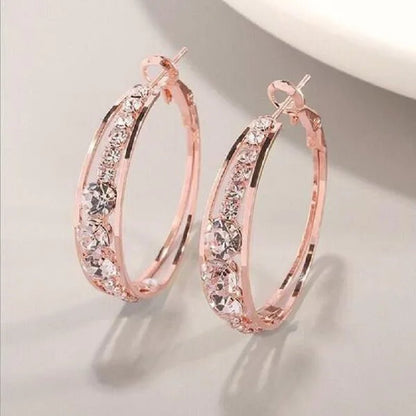 New Exquisite fashion female jewelry Sterling Silver Diamond Earrings romantic Valentine's Day gift engagement Earrings wedding Earrings anniversary women's jewelry - WORLD TIME VISITS