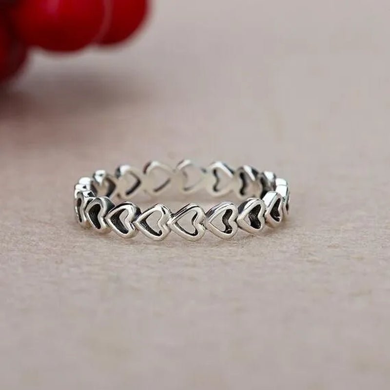 New Heart Shaped Jewelry Hollow Thumb Women Men Gift Jewelry Finger Silver Jewelry 925 silver Rings - WORLD TIME VISITS