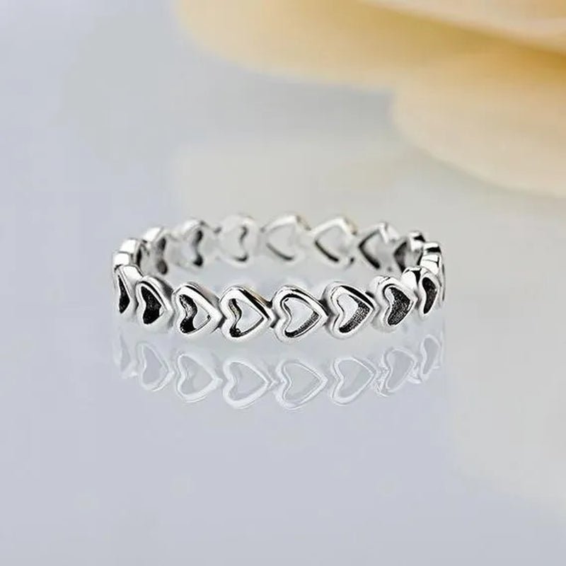 New Heart Shaped Jewelry Hollow Thumb Women Men Gift Jewelry Finger Silver Jewelry 925 silver Rings - WORLD TIME VISITS