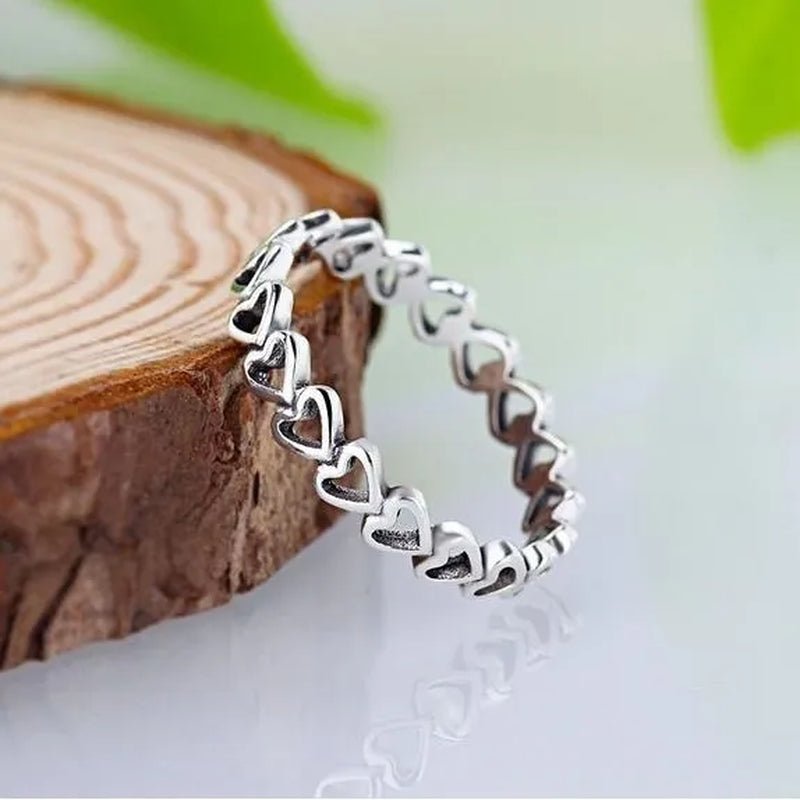 New Heart Shaped Jewelry Hollow Thumb Women Men Gift Jewelry Finger Silver Jewelry 925 silver Rings - WORLD TIME VISITS