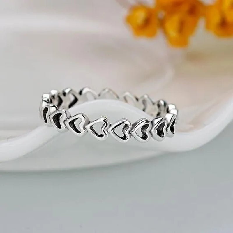 New Heart Shaped Jewelry Hollow Thumb Women Men Gift Jewelry Finger Silver Jewelry 925 silver Rings - WORLD TIME VISITS