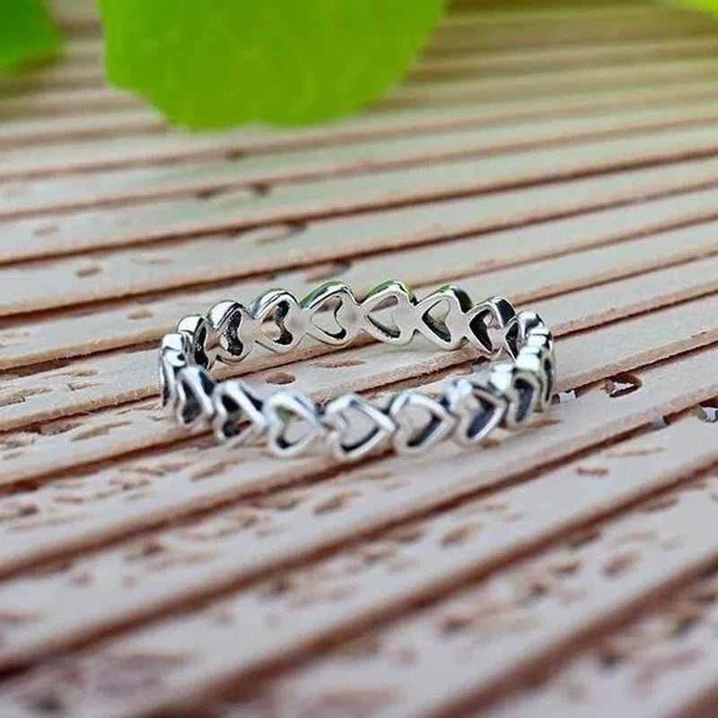New Heart Shaped Jewelry Hollow Thumb Women Men Gift Jewelry Finger Silver Jewelry 925 silver Rings - WORLD TIME VISITS