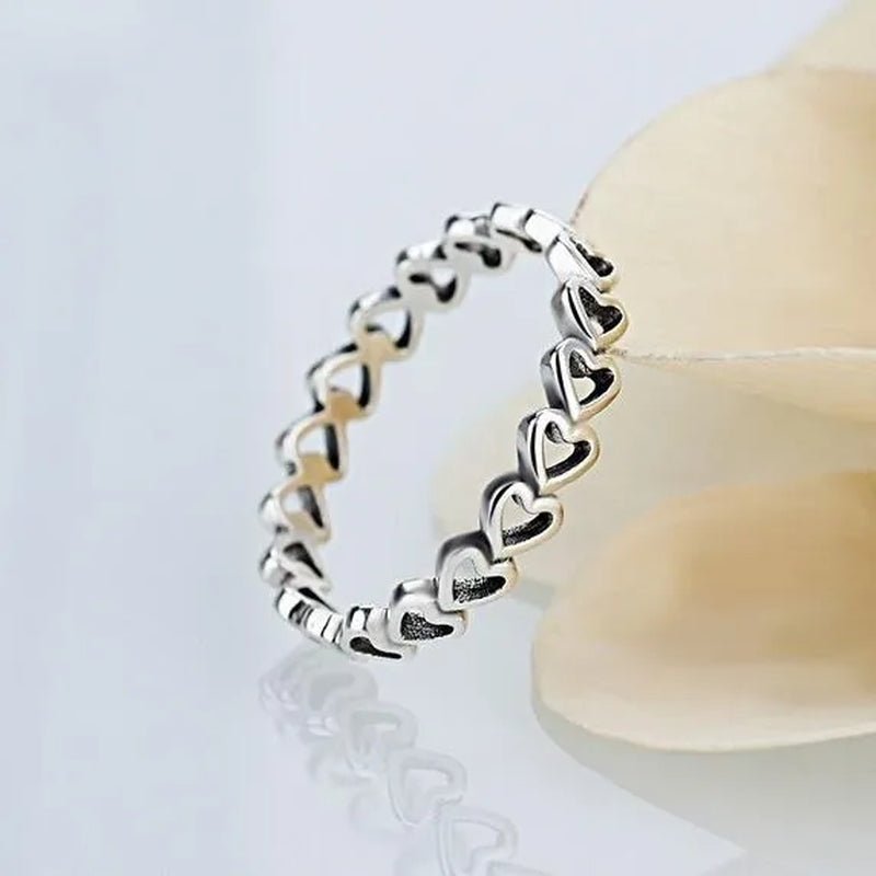 New Heart Shaped Jewelry Hollow Thumb Women Men Gift Jewelry Finger Silver Jewelry 925 silver Rings - WORLD TIME VISITS
